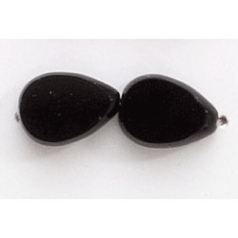 11x8mm Flat Drop(thickness:3mm/ Hole size:1.4mm) - Jet Black