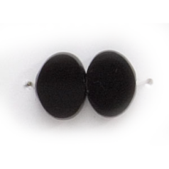 7x10mm Flat Oval (thickness:3mm/hole size:1.2mm) - Jet Black