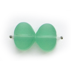 7x10mm Flat Oval (thickness:3mm/hole size:1.2mm) - Opal Green