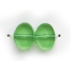 7x10mm Flat Oval (thickness:3mm/hole size:1.2mm) - Light Emerald