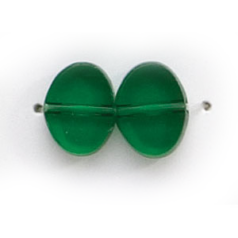 7x10mm Flat Oval (thickness:3mm/hole size:1.2mm) - Emerald