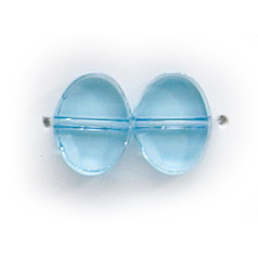 7x10mm Flat Oval (thickness:3mm/hole size:1.2mm) - Aqua