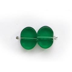 6x8 Flat Oval (thickness:2.75mm/hole size:1.5mm) - Emerald