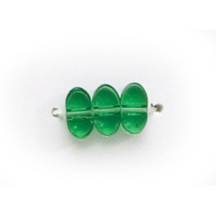 3x6 Flat Oval (thickness:2mm, hole size:0.9mm) - Light Emerald