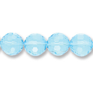 Genuine Helenski Crystal 12mm Glimmer Rounds - LIGHT BLUE AQUA