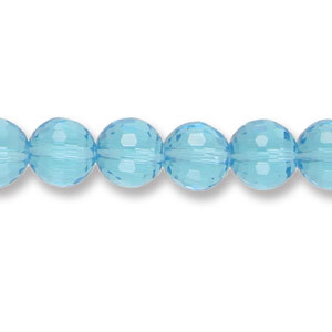 Genuine Helenski Crystal 10mm Glimmer Rounds - LIGHT BLUE AQUA