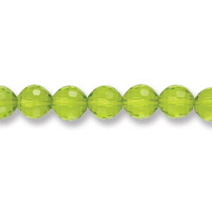 Genuine Helenski Crystal 8mm Glimmer Rounds - CHARTREUSE