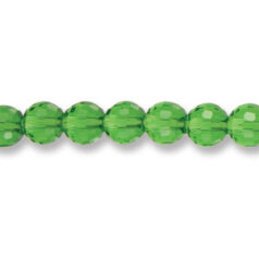 Genuine Helenski Crystal 8mm Glimmer Rounds - LIGHT EMERALD