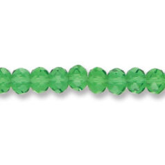 Helenski Genuine Crystal 6x8mm Rondelle - LIGHT EMERALD
