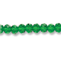 Helenski Genuine Crystal 6x8mm Rondelle - EMERALD