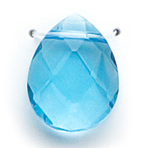 Genuine Helenski Crystal 12x15mm Flat Briolette - LIGHT SAPPHIRE