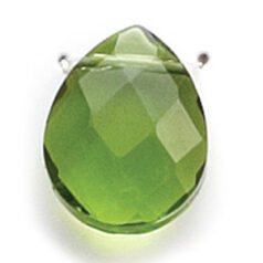 Genuine Helenski Crystal  12x15mm Flat Briolette -    CHARTREUSE