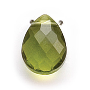 Genuine Helenski Crystal 9x12mm Flat Briolette - CHARTEUESE