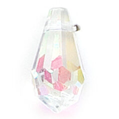 Beads, Faceted Crystal Glass, 9x17mm Teardrop, CRYSTAL AB