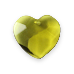 18x6mm Wave Heart Pendant - Chartreuse
