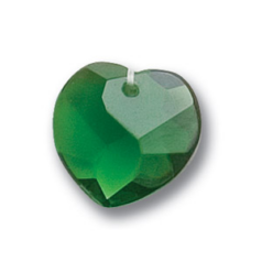 18x6mm Wave Heart Pendant - Emerald