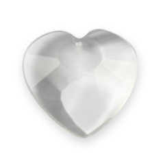 25x8mm Wave Heart Pendant - Crystal