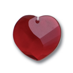25x8mm Wave Heart Pendant - Red