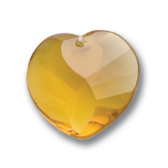 25x8mm Wave Heart Pendant - Topaz