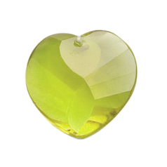 25x8mm Wave Heart Pendant - Chartreuse