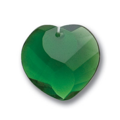 25x8mm Wave Heart Pendant - Emerald