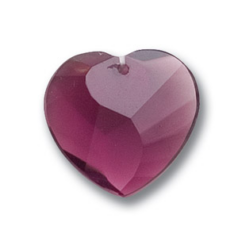 25x8mm Wave Heart Pendant - Amethyst