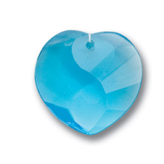 25x8mm Wave Heart Pendant - Aquamarine