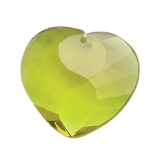 35x10mm Wave Heart Pendant - Chartreuse