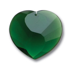35x10mm Wave Heart Pendant - Emerald