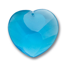35x10mm Wave Heart Pendant - Aquamarine