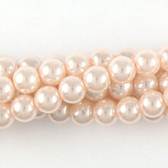 4mm Round Simulated Glass Pearls - Light Pink