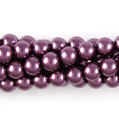 4mm Round Simulated Glass Pearls - Mauve