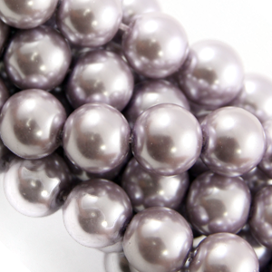 4mm Round Simulated Glass Pearls - Lilac