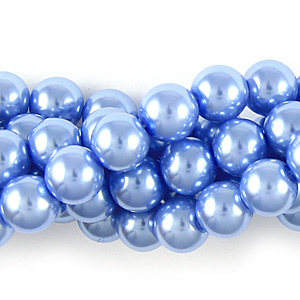 4mm Round Simulated Glass Pearls - Light Blue