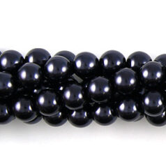 4mm Round Simulated Glass Pearls - Tahitian Look