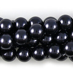 6mm Round Simulated Glass Pearls - Tahitian Look
