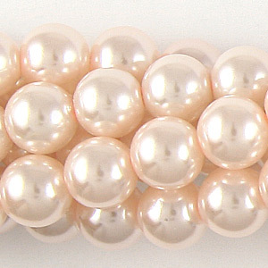 8mm Round Simulated Glass Pearls - Light Pink