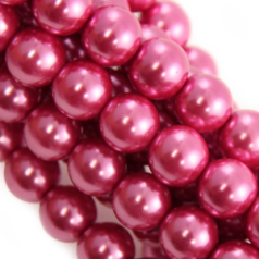 8mm Round Simulated Glass Pearls - Coral