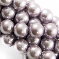 8mm Round Simulated Glass Pearls - Lilac