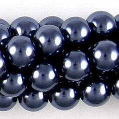 8mm Round Simulated Glass Pearls - Dark Grey