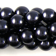 8mm Round Simulated Glass Pearls - Tahitian Look