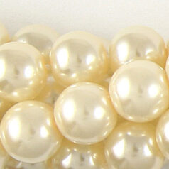10mm Round Simulated Glass Pearls - Cream