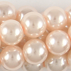 10mm Round Simulated Glass Pearls - Light Pink