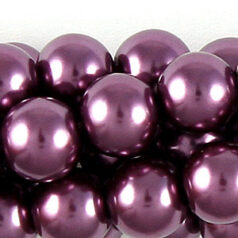 10mm Round Simulated Glass Pearls - Mauve