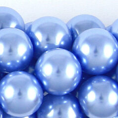 10mm Round Simulated Glass Pearls - Light Blue
