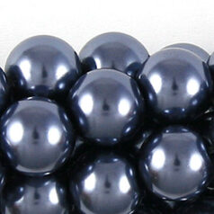 10mm Round Simulated Glass Pearls - Dark Grey