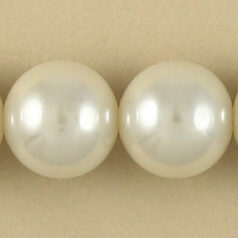 12mm Round Simulated Glass Pearls - White