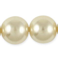 12mm Round Simulated Glass Pearls - Cream