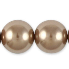 12mm Round Simulated Glass Pearls - Bronze