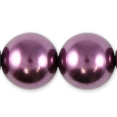 12mm Round Simulated Glass Pearls - Mauve